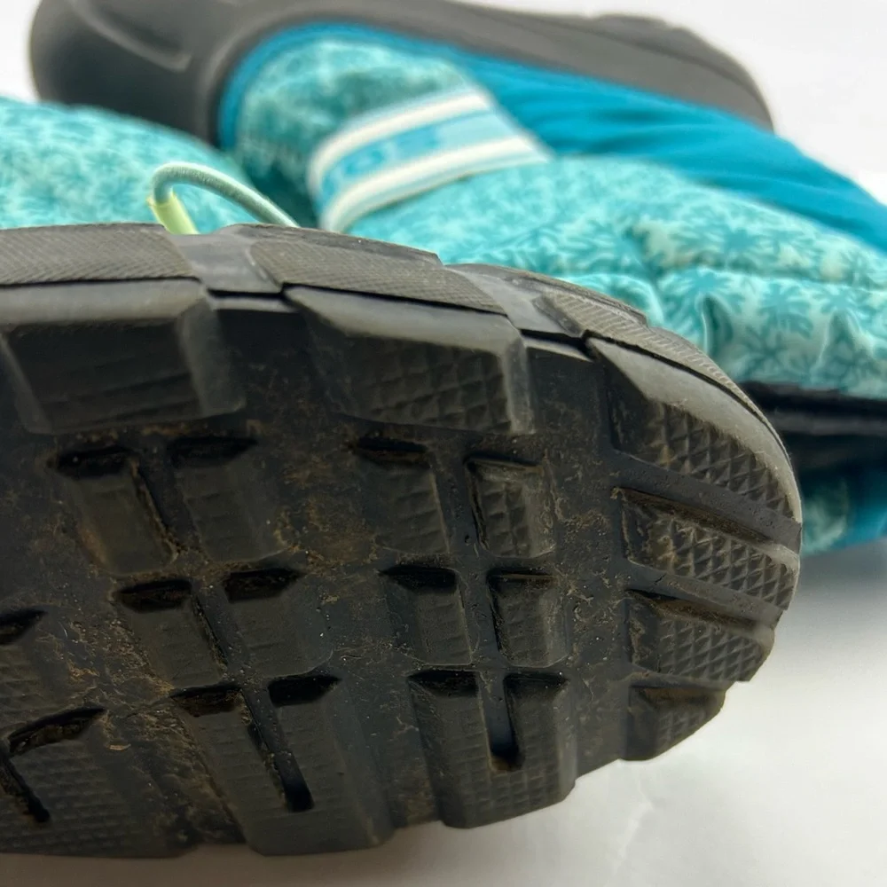 Sorel Youth 7 Winter Insulated Snow Boots Teal Blue Black Snowflake